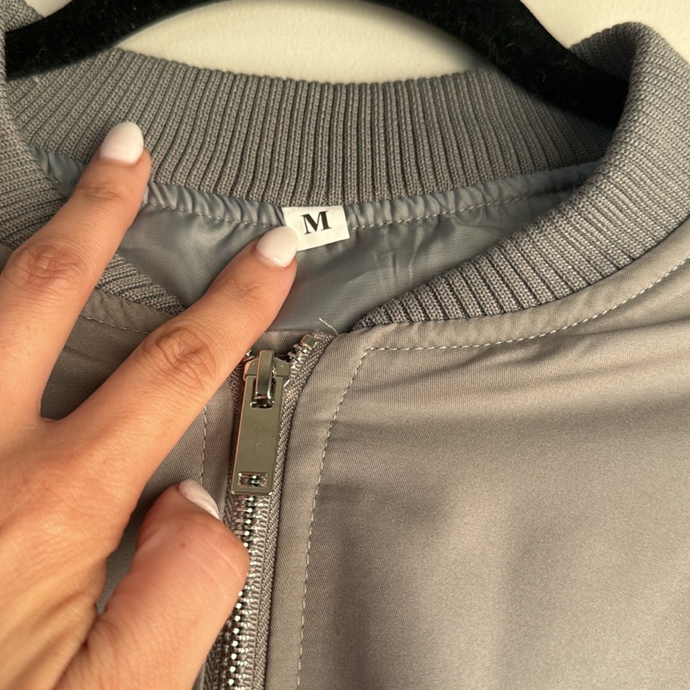 Commense gray bomber jacket NEW size M - Picture 5 of 6